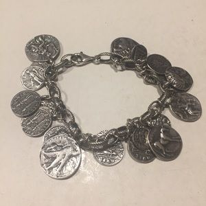 Silpada Sterling Silver Roman Coin Bracelet